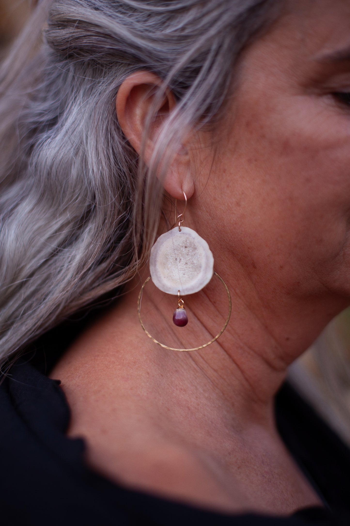 Dark Sparkle Elk Antler Hoop