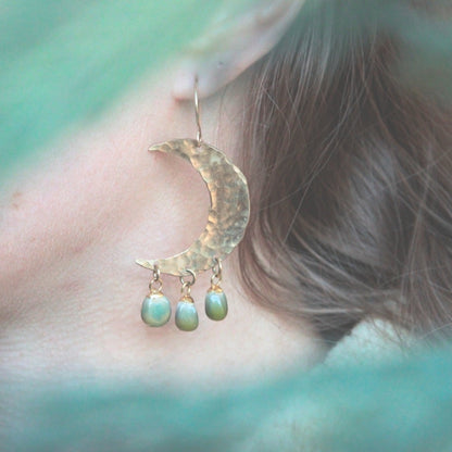 Aurora Crescent Moon Earring